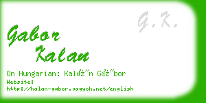 gabor kalan business card